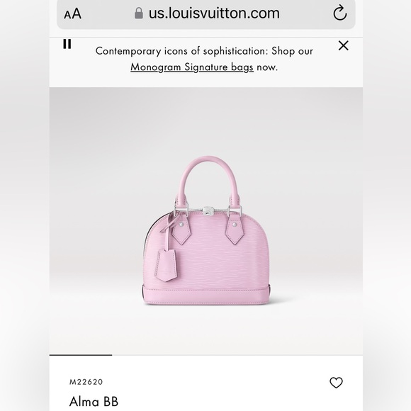 NWT Louis Vuitton Alma Bb Light Pink M22620 with Dust Bags, Box and Shopping Bag - Picture 11 of 16